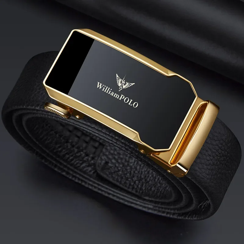 

Leather belt men's leather men 2024 new automatic buckle pure cowhide dad pants belt young man fashion