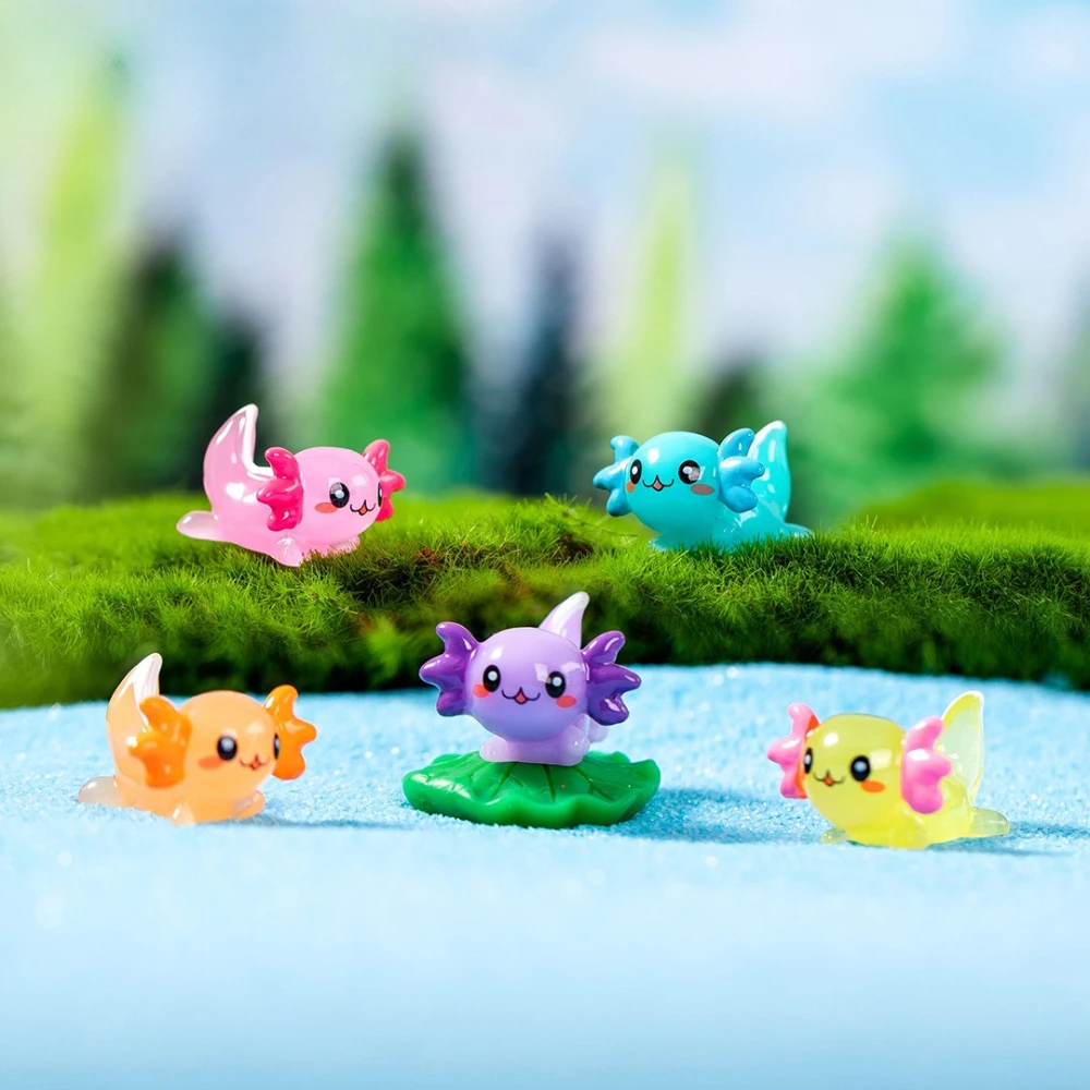 9 PCS Hexagonal Dragon Moss Succulent Micro Landscape Gardening Decorations Cute Cartoon Small Ornaments Landscape Accessories