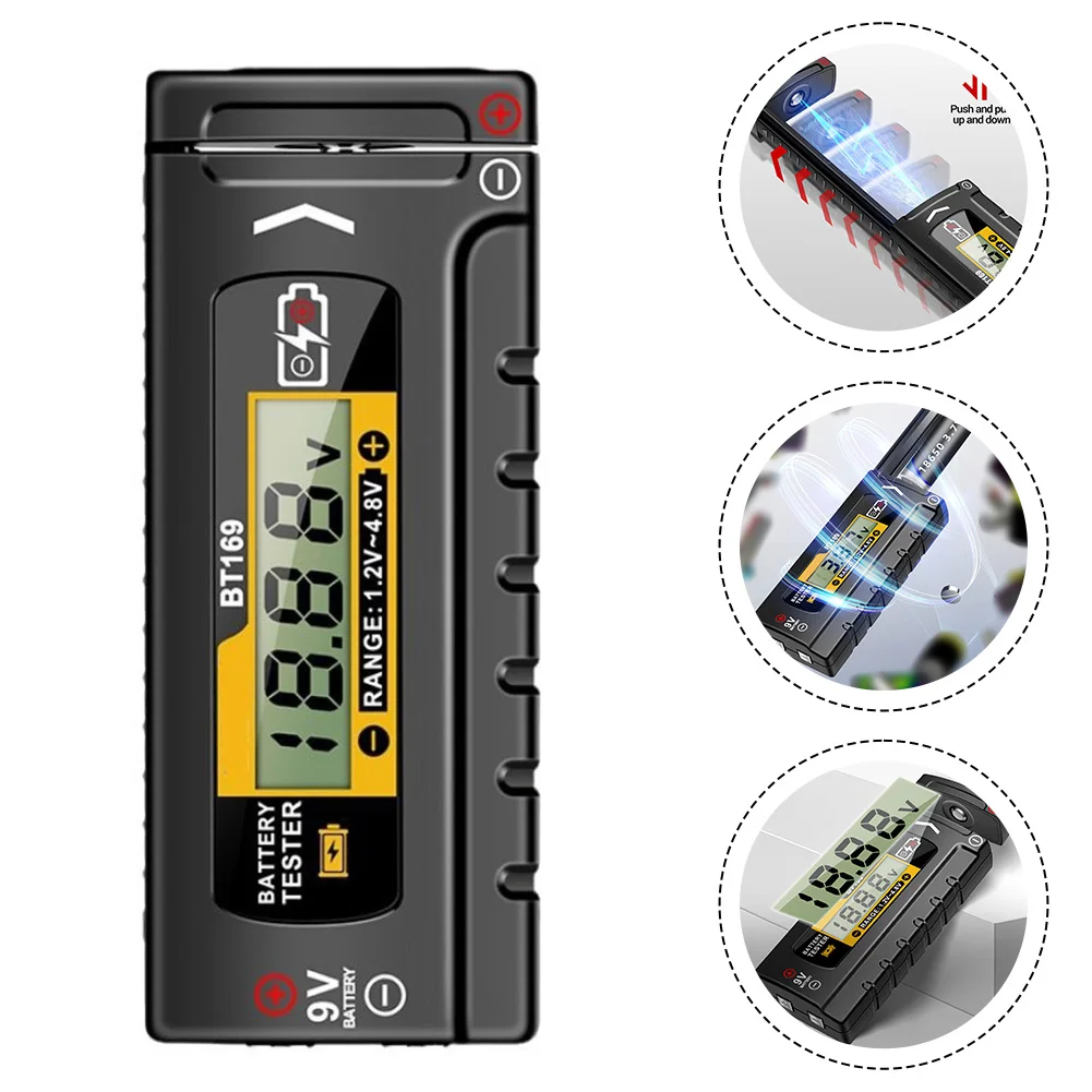 Probador de Baterías BT167/BT169 con Pantalla Digital, Detector de Capacidad de Baterías D, C, AA, AAA, 9V y Pilas de Botón