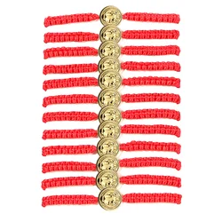 12 PCS San Benito Medal Bracelet Rosary Black Braided Bracelet Benedictine Serenity Blessing Friendship Bracelet for Women Men