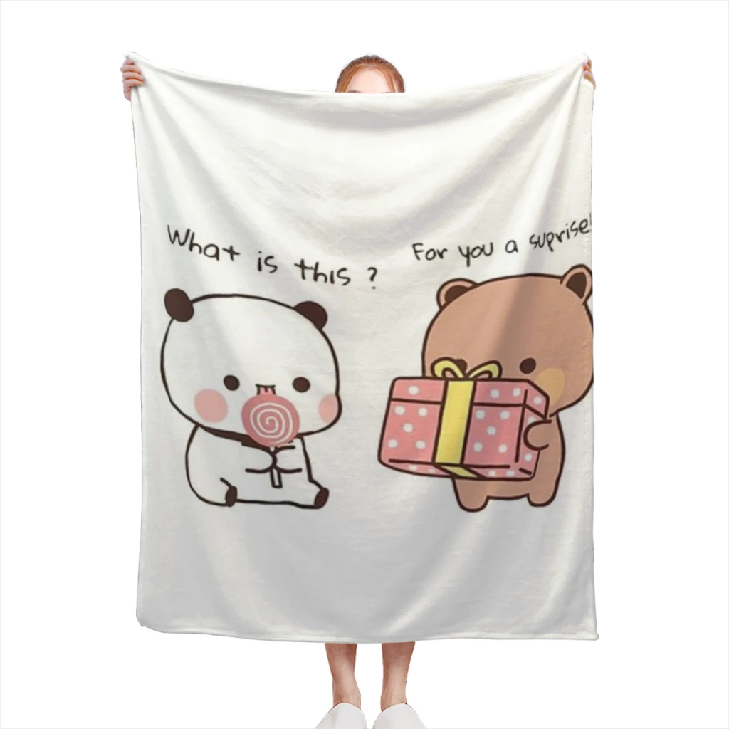 

Bear and Panda Bubu Dudu Blanket Sofa Bedroom Bed Home Office Nap Blanket Car Travel Picnic Blankets Gift