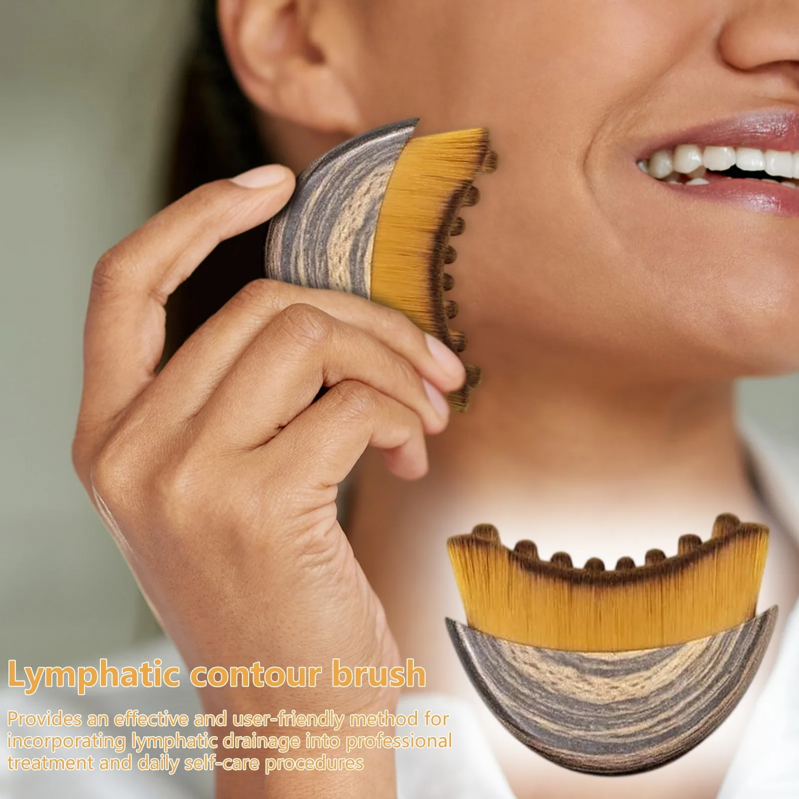 فرشاة تدليك الوجه للتصريف اللمفاوي - أداة تنظيف الوجه الجافة لنحت الفك وتجديد شباب الوجه وجهاز توجيه العناية بالبشرة وتخلص من السموم