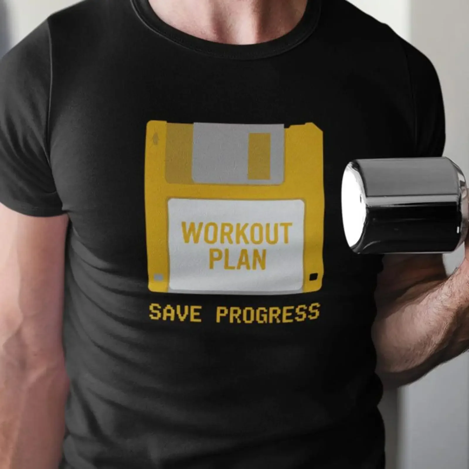 90s Vintage Anime Training Vibes T Shirt Floppy Disc Retro Tech Gym Motivation Analog Fitness Top vintage Washed Stylish