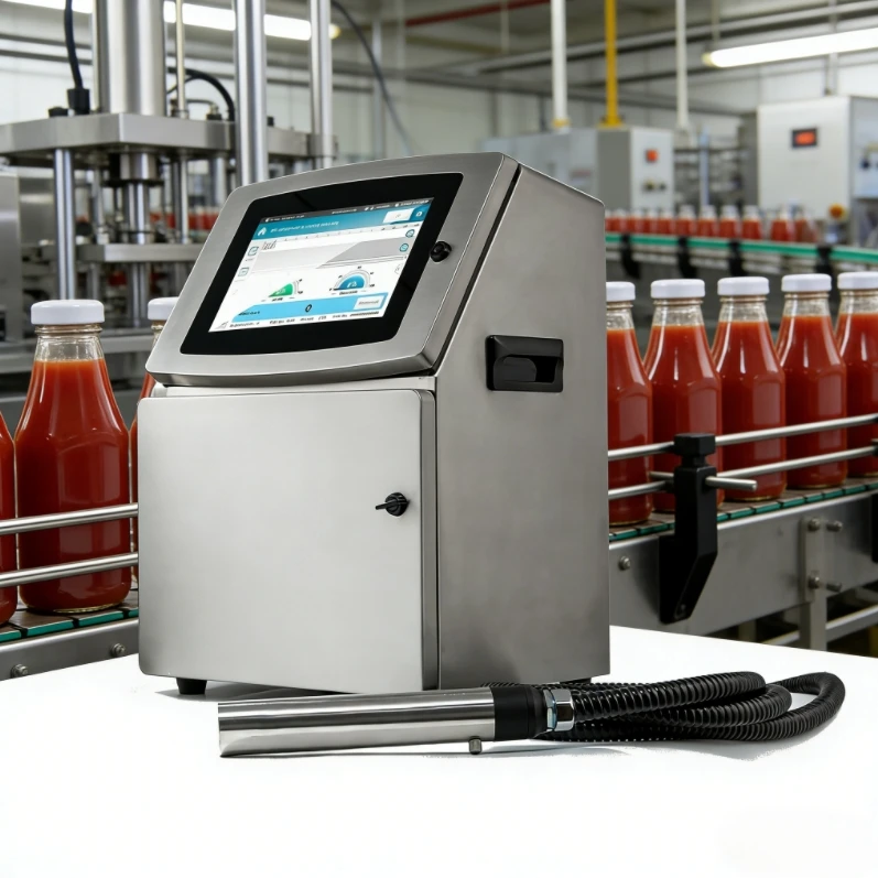 DOCOD CIJ Continue Small Character Inkjet Printer V2000 Date Dot Matrix Coding Machine Barcode Printing Printer for Pipe Wire