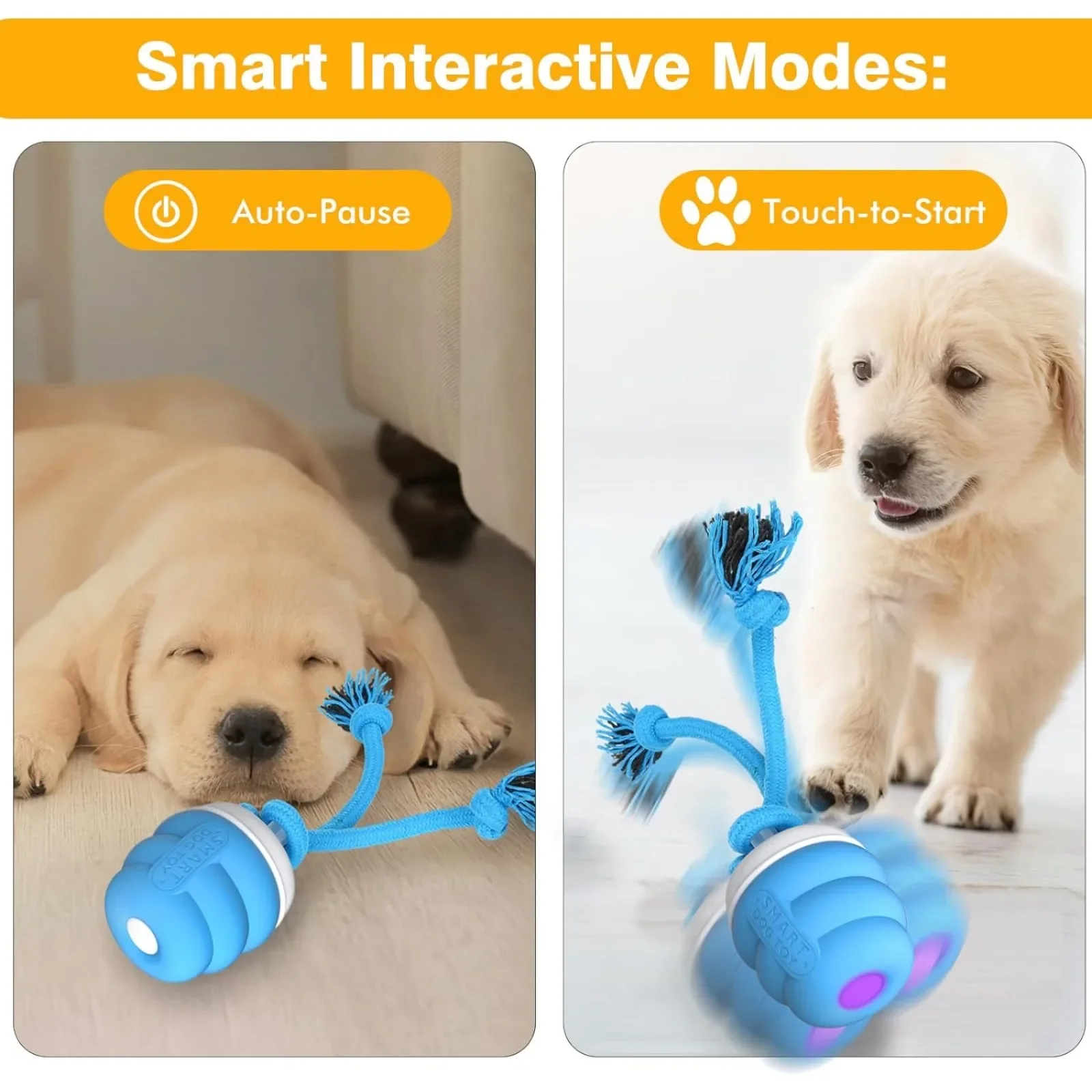 Interactive Dog Toy Ball - Fun Mobile Dog Toy to Keep Them Busy | Rechargeable Smart Automatic Dog Ball to Relieve Boredom KLYM