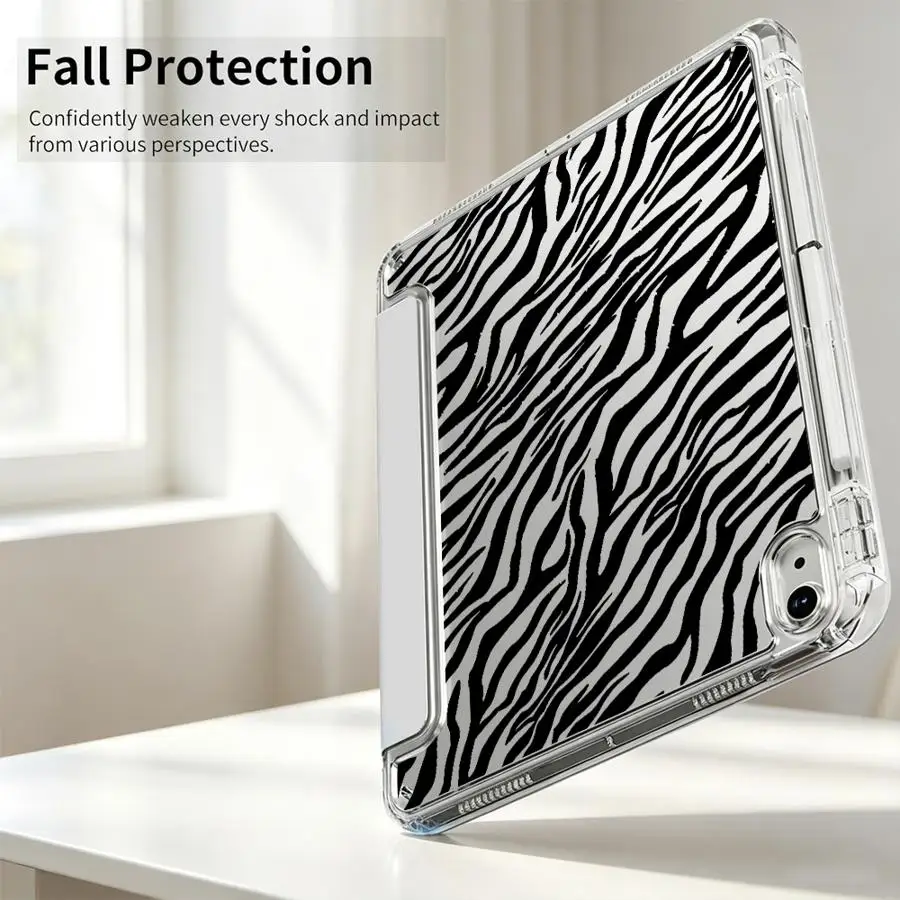 Tablet Case For Samsung Galaxy Tab S7 FE A9 Plus A8 S9 Plus S8 S10 Lite A11 With Pen Slot Cover Zebra Print