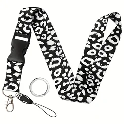 Mobile Phone Lanyard Fashion Snow Leopard Neck Strap Keychain Lanyard for ID Card Holder Keys Keychain Cell Phone Strap Gift
