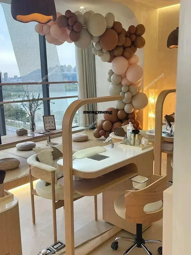 

New arrive Modern Ins Salon Furniture Single Manicure Table with Nail Lamp for Nail Bar Use