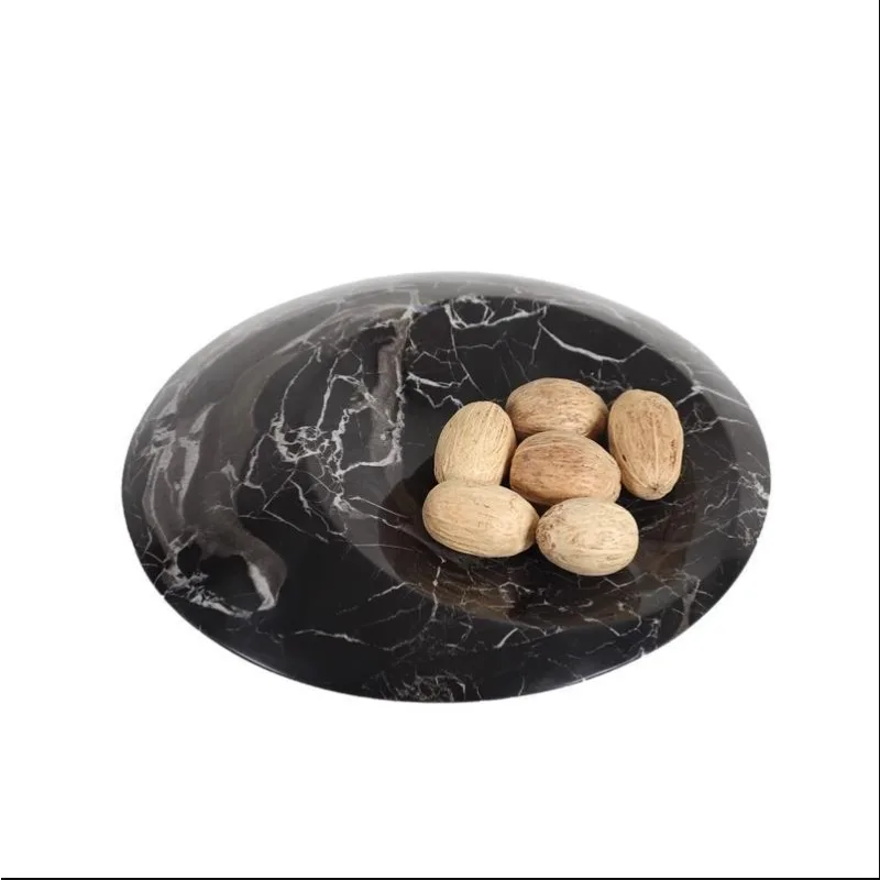 Natural marble fruit plate model room porch decorative cabinet tea geometric ornament