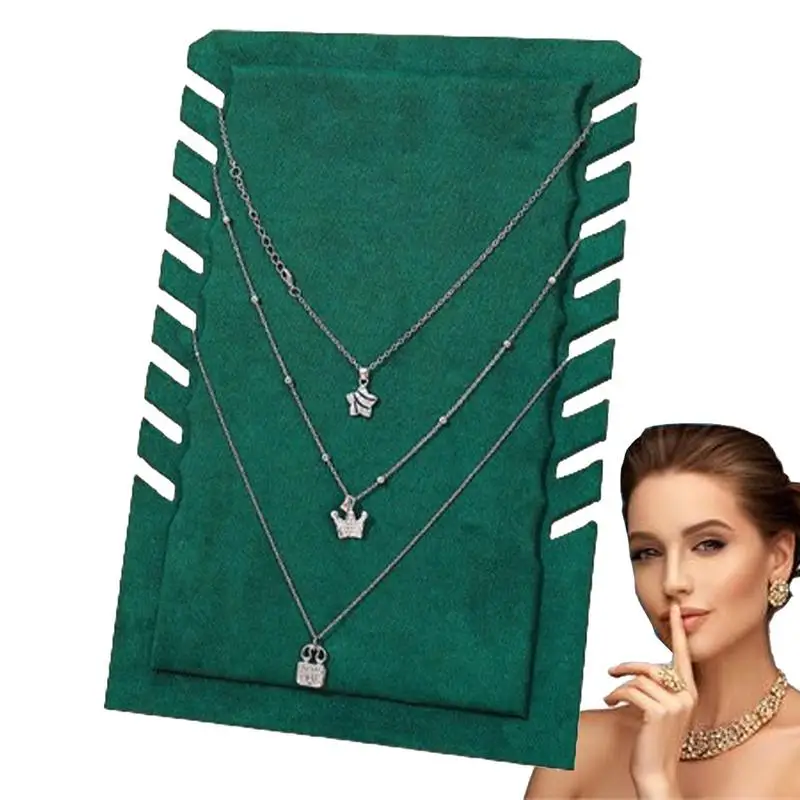 Necklace Tabletop Display Board Pad Organizer Chain Necklace Display Stand Anti-Slip Velvet Necklace Board Elegant Showcase