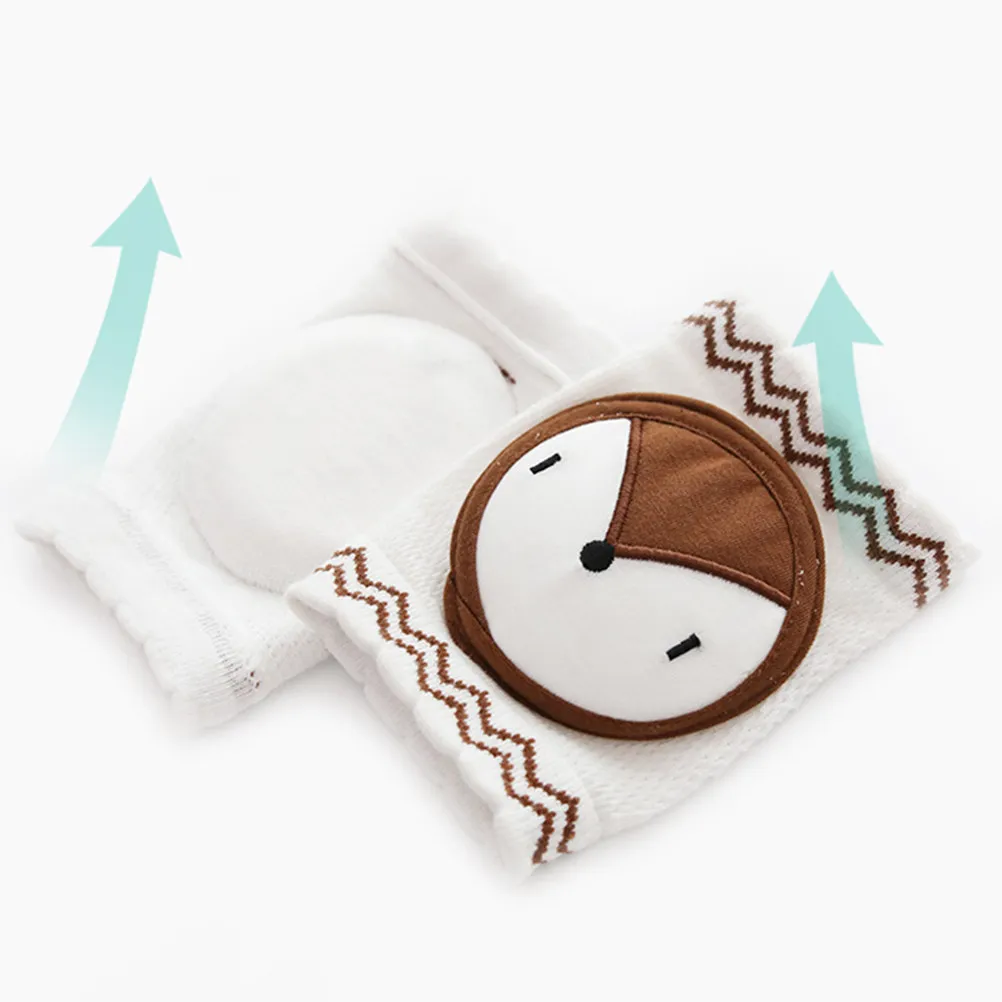 

1Pair Baby Kneepads Cotton Breathable Sweat Absorbing Anti-Slip Elastic Crawling Protector for Infants Toddlers Fox Pattern Deep
