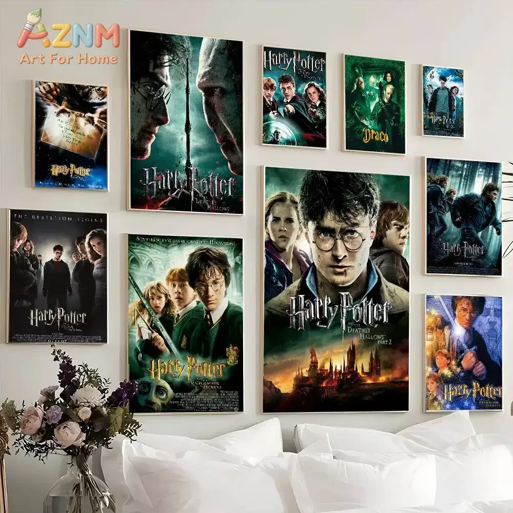 AZNM Fantasy Movie Poster Canvas Wall Art, Classic Film Character Print, Unframed Canvas Painting for Living Room Bedroom Home D