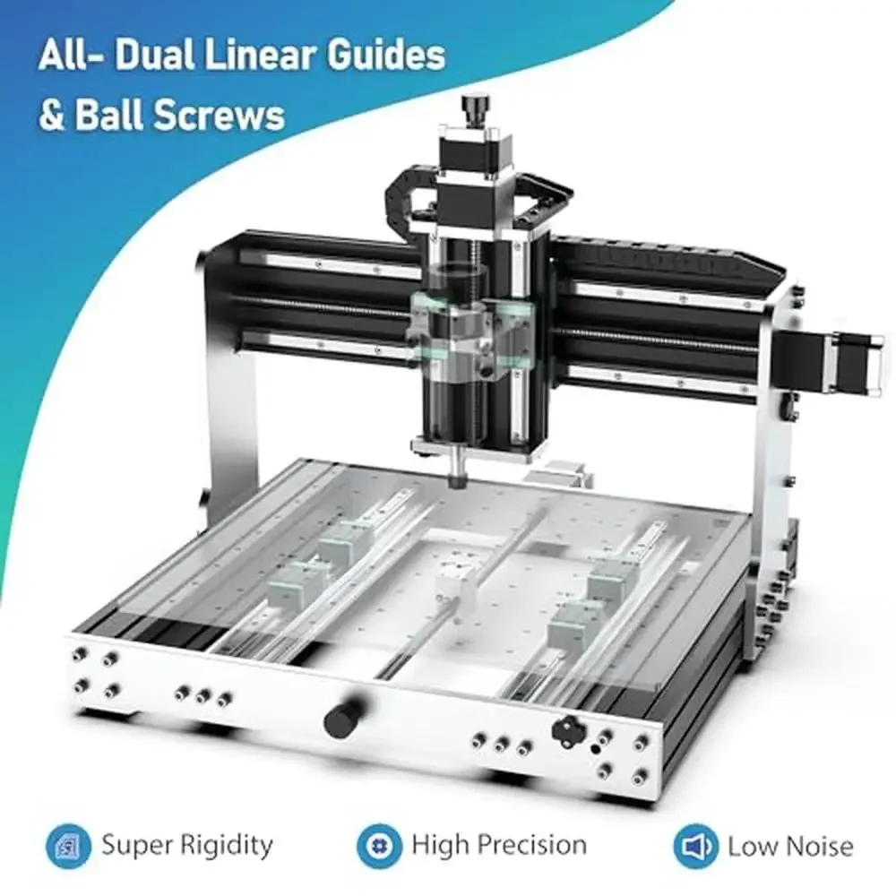 4030-Evo Ultra CNC Router Machine All-Metal XYZ Axis Steel Linear Guides Ball Screws 500W Spindle Dual Nema23 Motor WiFi Control