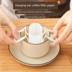 Hanging Ear Coffee Filter Paper Portable Drip Type Hand Punch Filter Cup Filter Paper Bag Strainer Coffee Powder Filter Bag Pack