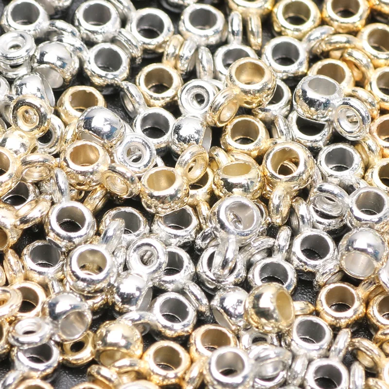 100 stücke 4x7mm gold silber farbe ccb charm anhänger verbinder armband perlen für diy halskette schmuck machen handgemachte accessoires
