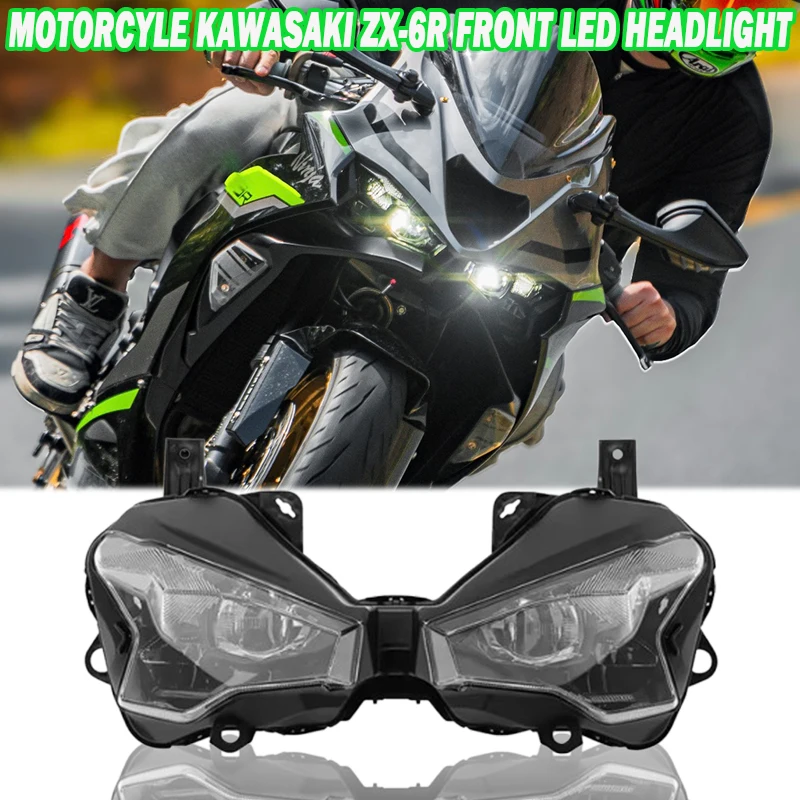 

New Motorcycle Front LED ABS Headlight Assembly Head Lamp For Kawasaki Ninja 500 Ninja636 Ninja500 Se ZX6R ZX-6R ZX 6R 2024-2025