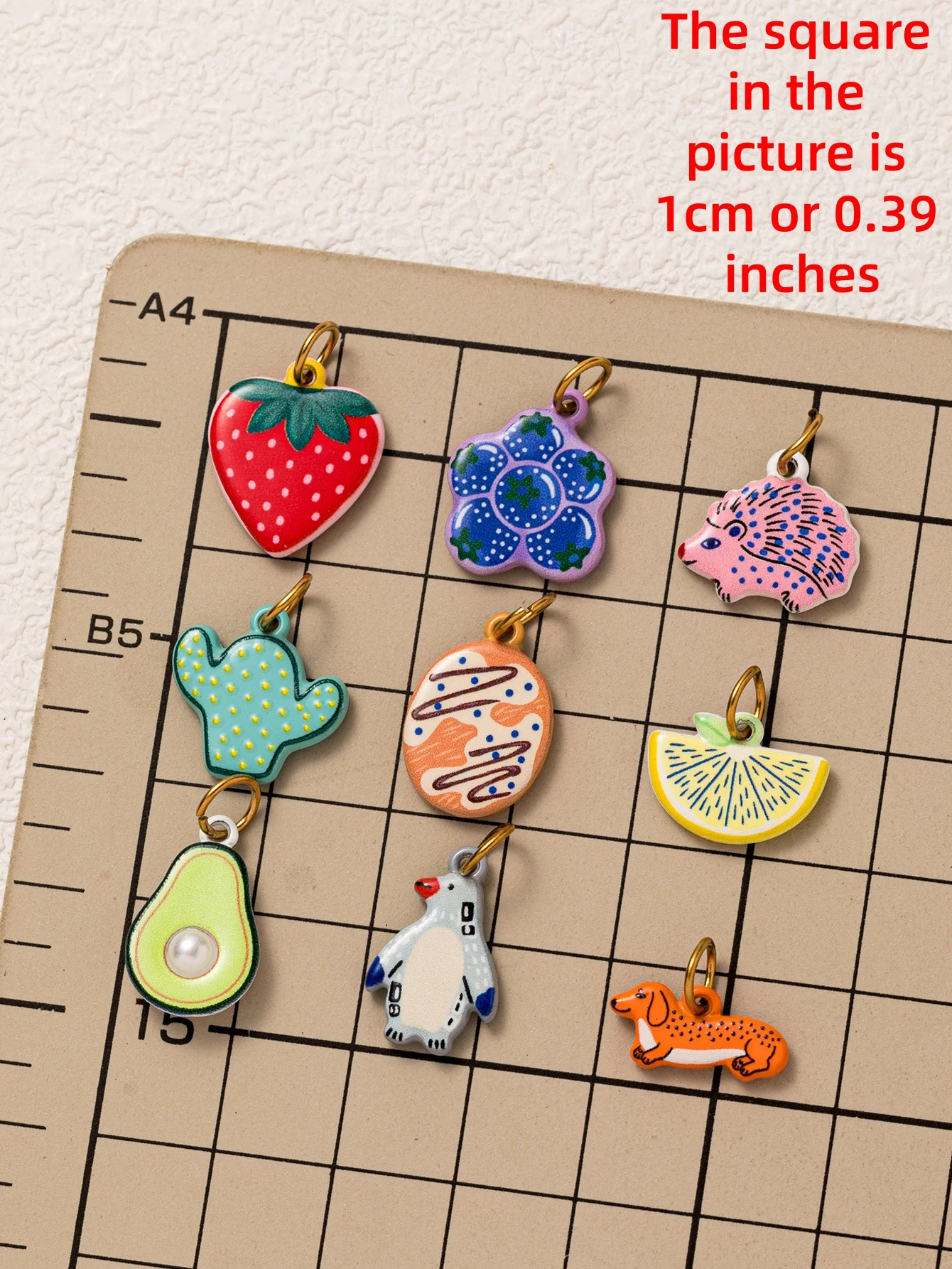 316 Edelstahl Wasserdicht Farbbeständig Einfache Neue Avocado-Erdbeer-DIY-Anhänger Charms Schmuckherstellung – Detail 1