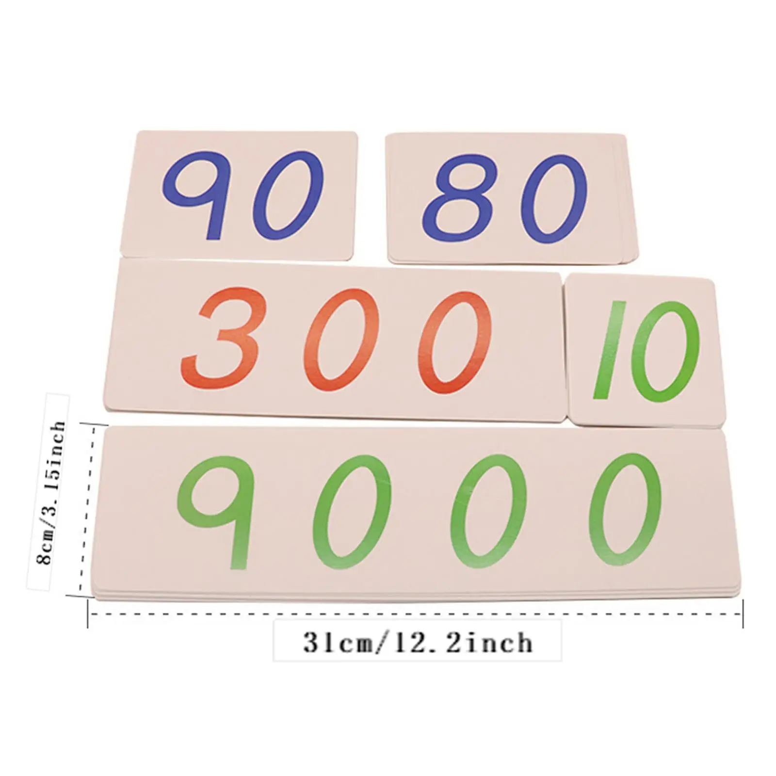 Cartes numériques Montessori, matériaux mathématiques, jouet d'éducation précoce, jouet d'apprentissage des mathématiques 1-9000 pour calculer la maison préscolaire