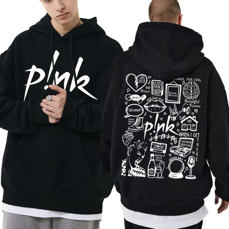 

Alecia Beth Moore Pink Tour 2024 Graphic Hoodie Male Vintage Hoodies Men Women Hip Hop Casual Streetwear Oversized Sweatshirt