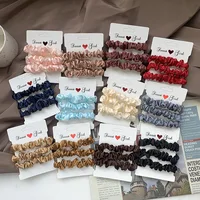 Fashion 3PCS/Set Satin Silky Scrunchies Hair Rope Luxury Solid Color Elastic Hair Bands Women Hair Accessories Headwear - Image 2