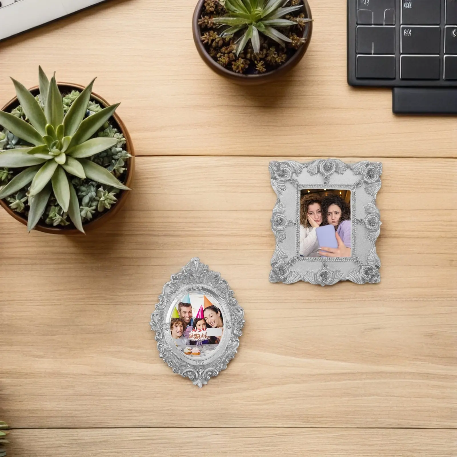 4pcs Mini Vintage Photo Frames Set Resin Tabletop Decor For Diy Gallery Wall Display, European Style Craft Ornaments, Retro