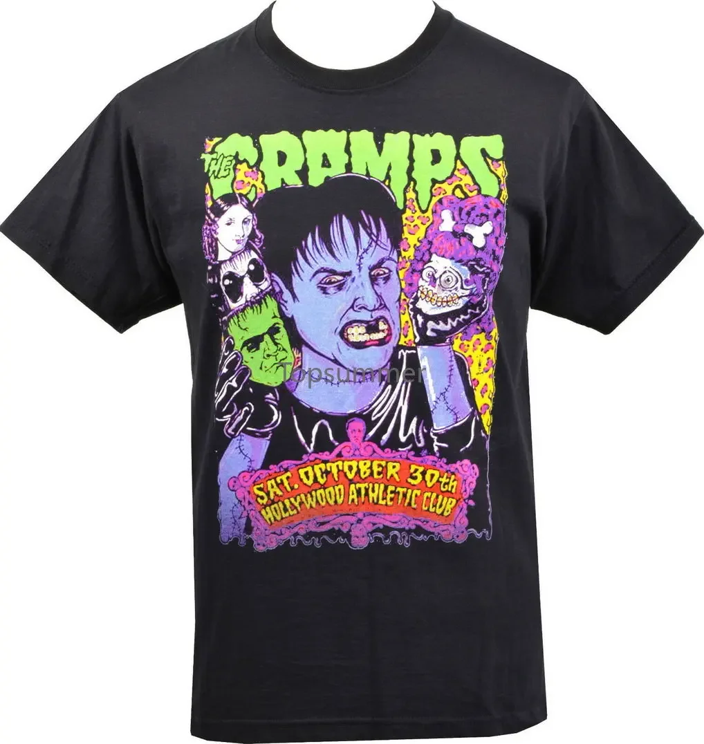 The Cramps Mens T-Shirt Gig Flyer Lux Interior Garage Psychobilly Tee Shirt For Youth Middle-Age The Old