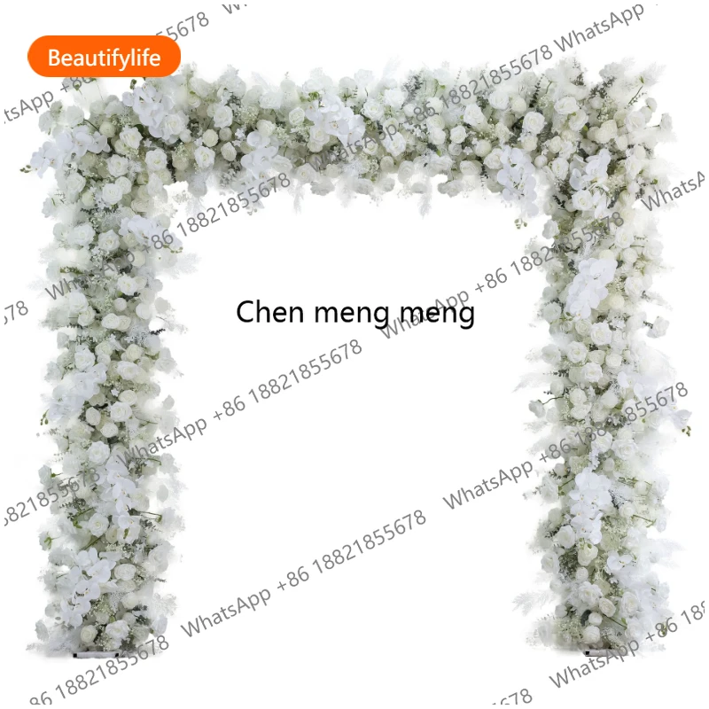 

240CM White Phalaenopsis Round Arched Flower Wedding Decoration Stage Background Decoration Heart Shaped Arched Flower A50