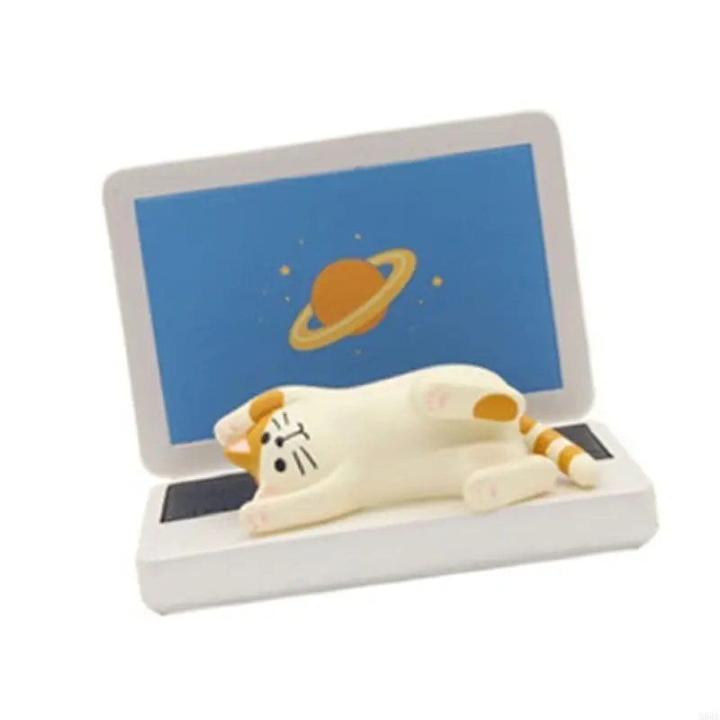 Cartoon Bread Cats Figurine Phone Stand for Tablets and Smartphones Holder M68E