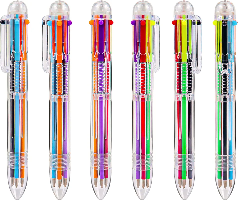 Imagem -02 - Pacote 0.5 mm 6-em1 Multicolor Caneta Esferográfica Cores Transparente Retrátil Escritório Escola Suprimentos Estudantes Presente 20