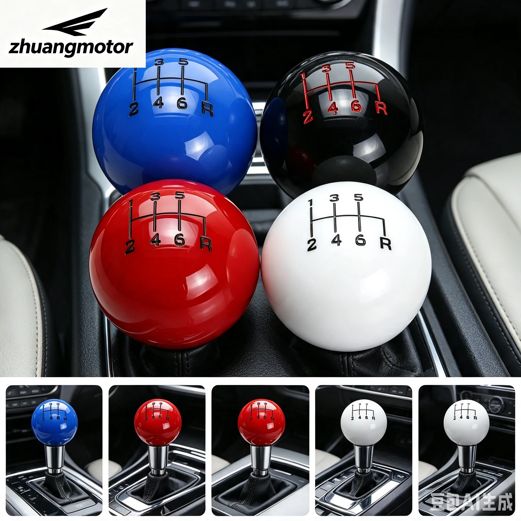 Universal 3 Colors Car Carbon Fiber Leather Gear Shift Knob Gear Lever Adapter Manual Car Gear Shift Accessories AT MT