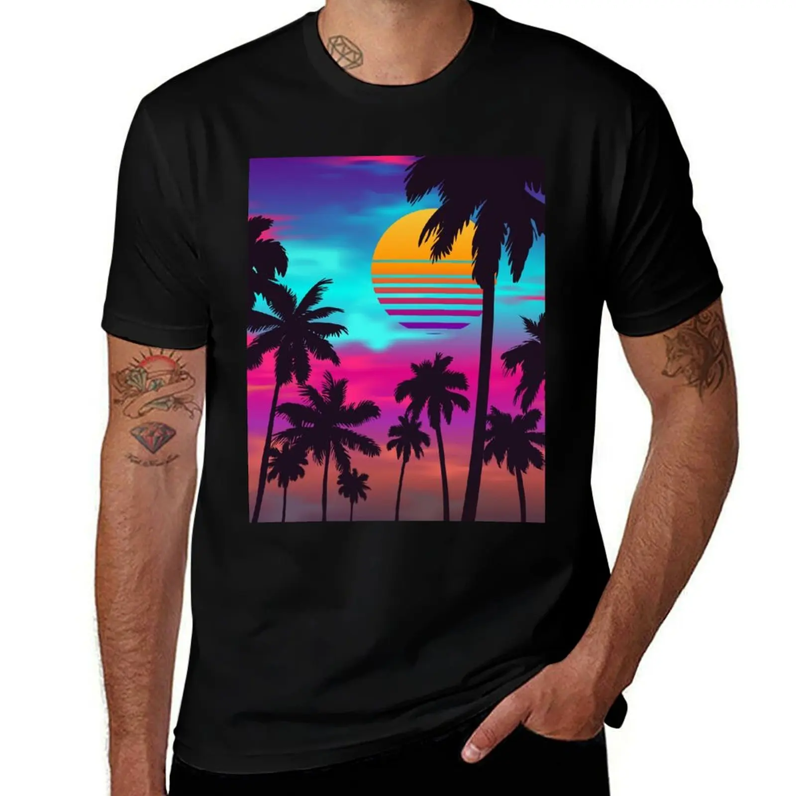 

Georgeous Crimson Sunset Synthwave T-Shirt mens graphic t shirts t shirt personalised essential t shirt T-shirt
