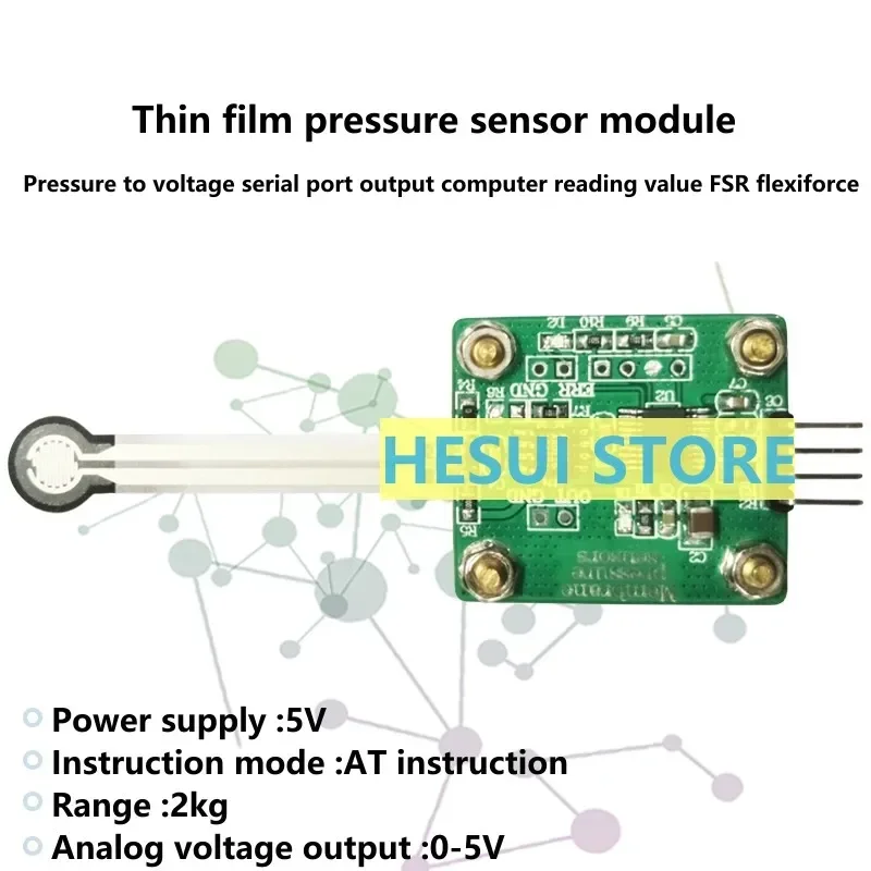 Thin film pressure sensor module Pressure to voltage serial output computer reading value FSR flexiforce
