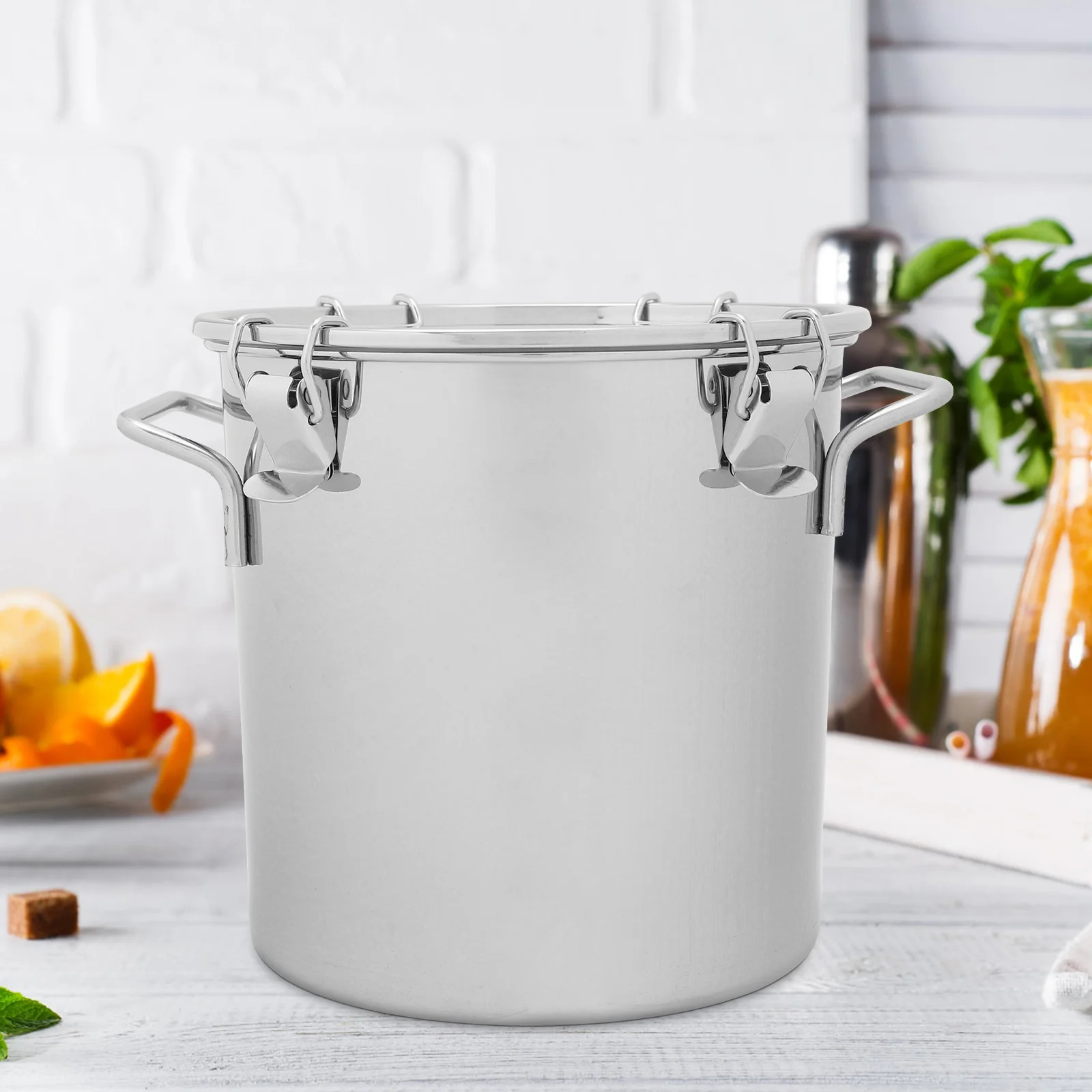 Stainless Steel Sealed Bucket Food Storage Container Dried Fruit Jar Milk Jugs Small Canister Flour