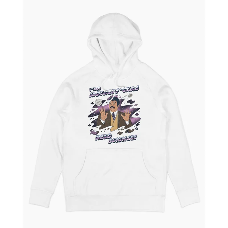 New Autumn Winter Men's Hoodie Pure Cotton Digital Direct Spray Scientist Illustration 380g American Retro Style Sweatshirt