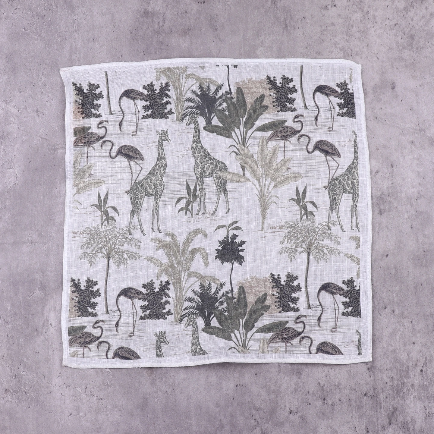 高級リネンプリントアニマルパラダイスポケットチーフメンズスーツチェストスクエアファッショナブルレトロ楽しいハンカチ