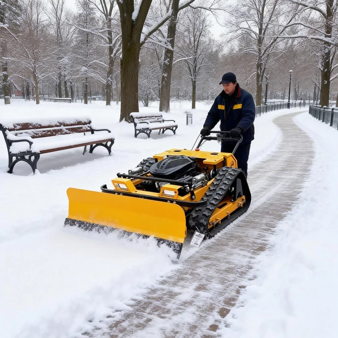 

Customized Remote-controlled Tracked Lawn Mower - Self-propelled With Snow Shovel For Outdoor Dry Grass Removal