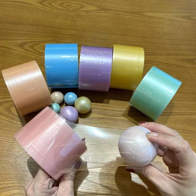 

6 Rolls Decompression Sticky Ball Tapes Colorful Adhesive Tapes DIY Ball Tapes Stress Party for Relaxing Toy Rolling Craft Gifts