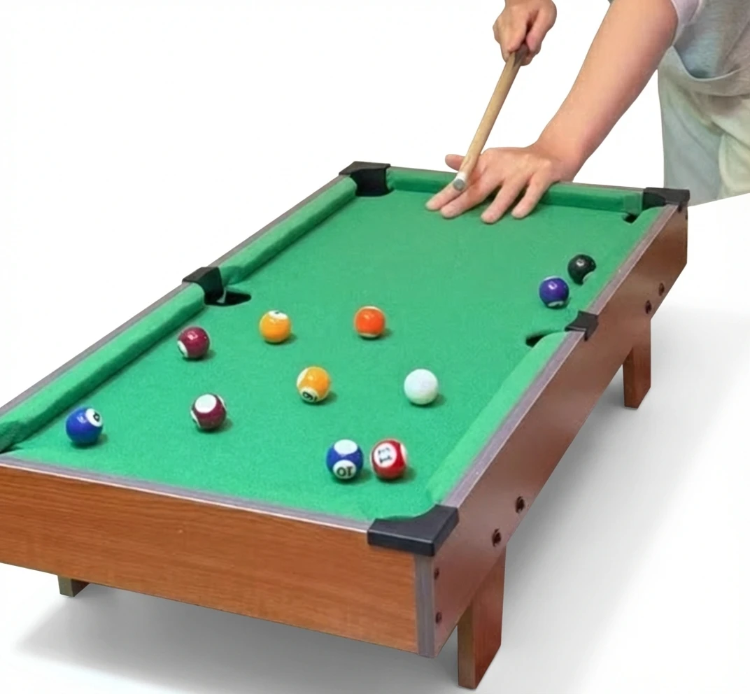 

Набор для мини-бильярда с 16 шариками из полимерной смолы, 2 киями и треугольником для вечеринок и домашнего использования