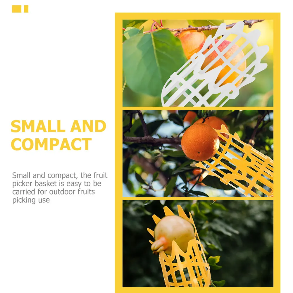 

2pcs Fruit Picker Basket Premium Pp Material Durable Farm Tool Easy Install On Pole Outdoor Gardening Picking Device Orchard