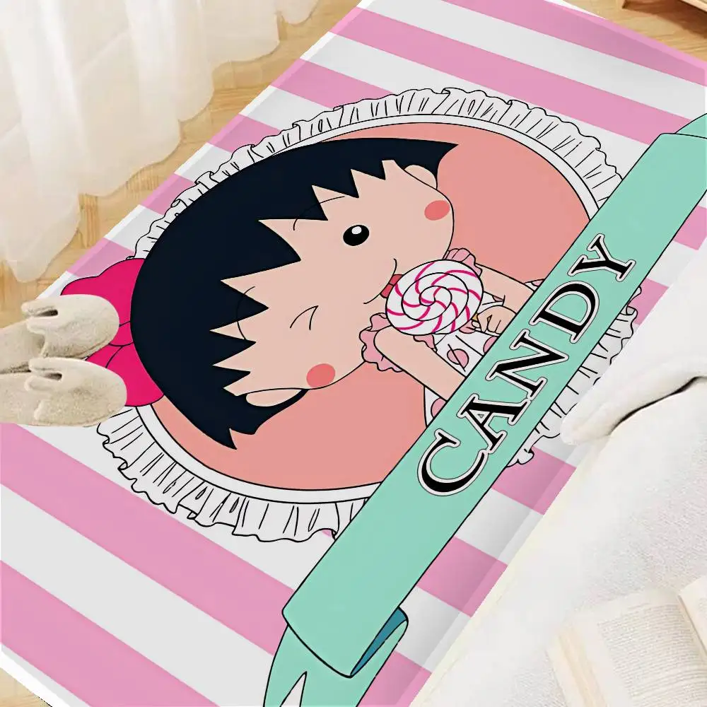 

Catoon Chibi Maruko Chan Room Mats Retro Multiple Choice Living Room Kitchen Rug Non-Slip Welcome Rug