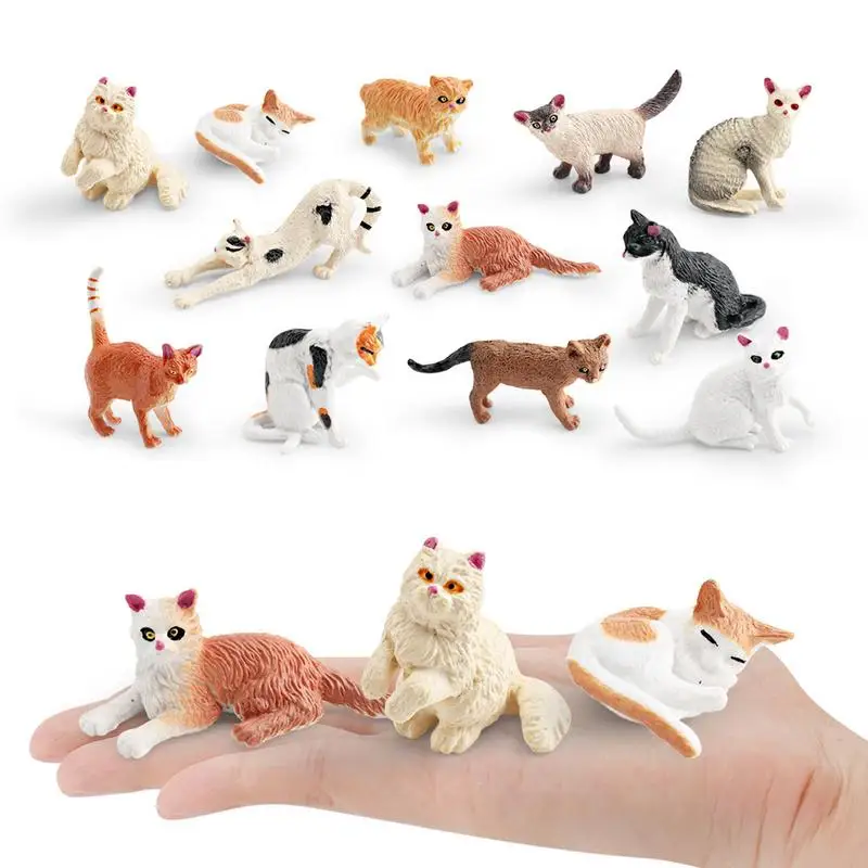 Montessori Toy PVC Cat Animals Model Action Figure Figurines Cute Miniature Education Kid Gift