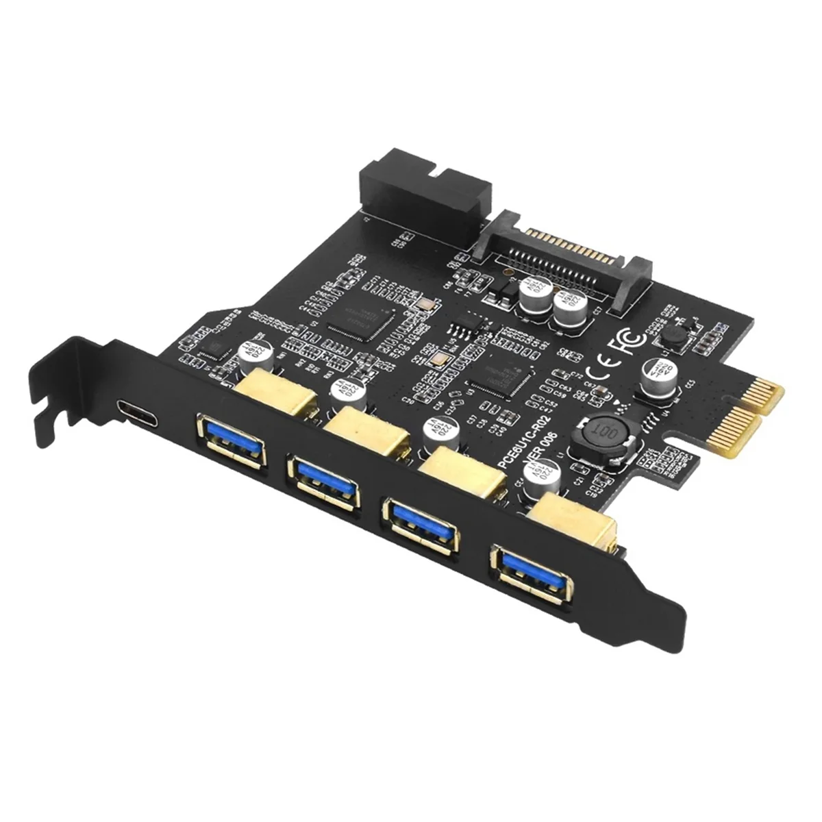 A40I USB 3.0 PCI-E Type C Expansion Card PCI-E 1x to USB 3.0 Controller 4Port USB 3.0 + 1Port USB 3.1 PCI-E Card Adapter