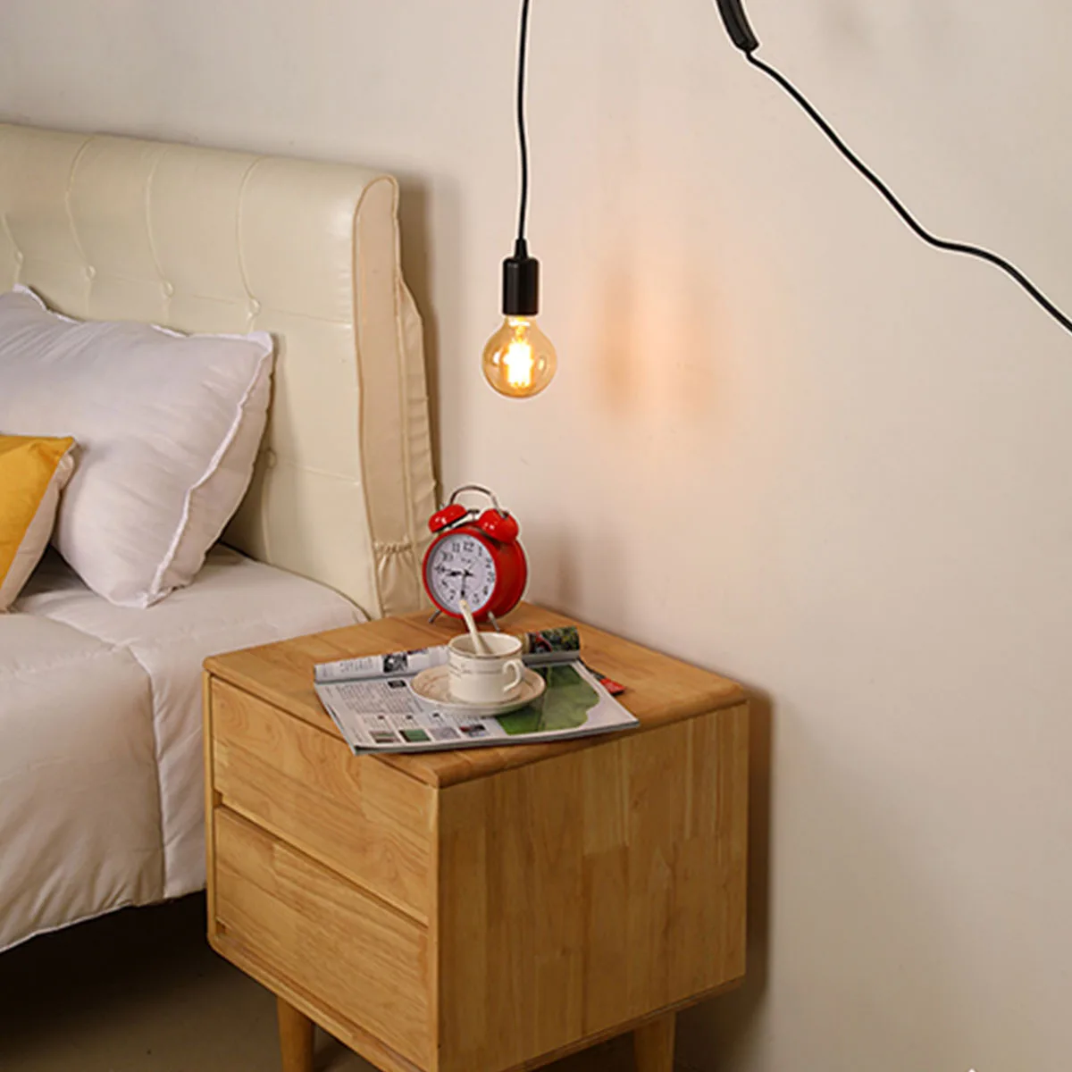 

Power Cable E27 Lamp Holder 303 Wire Plug 1.8m Extension Cord LED Bulb Cable Black Eu Plug Indoor E27 Lamp Holder