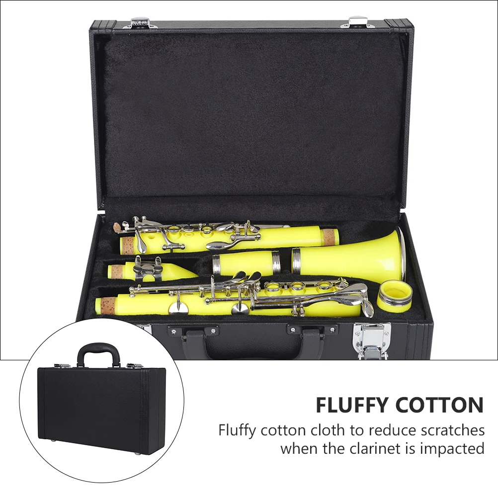 

Clarinet Box Case Foam Padded Carry Instrument Flat Cases Straight Type Reed Purse Child Dust Reduction