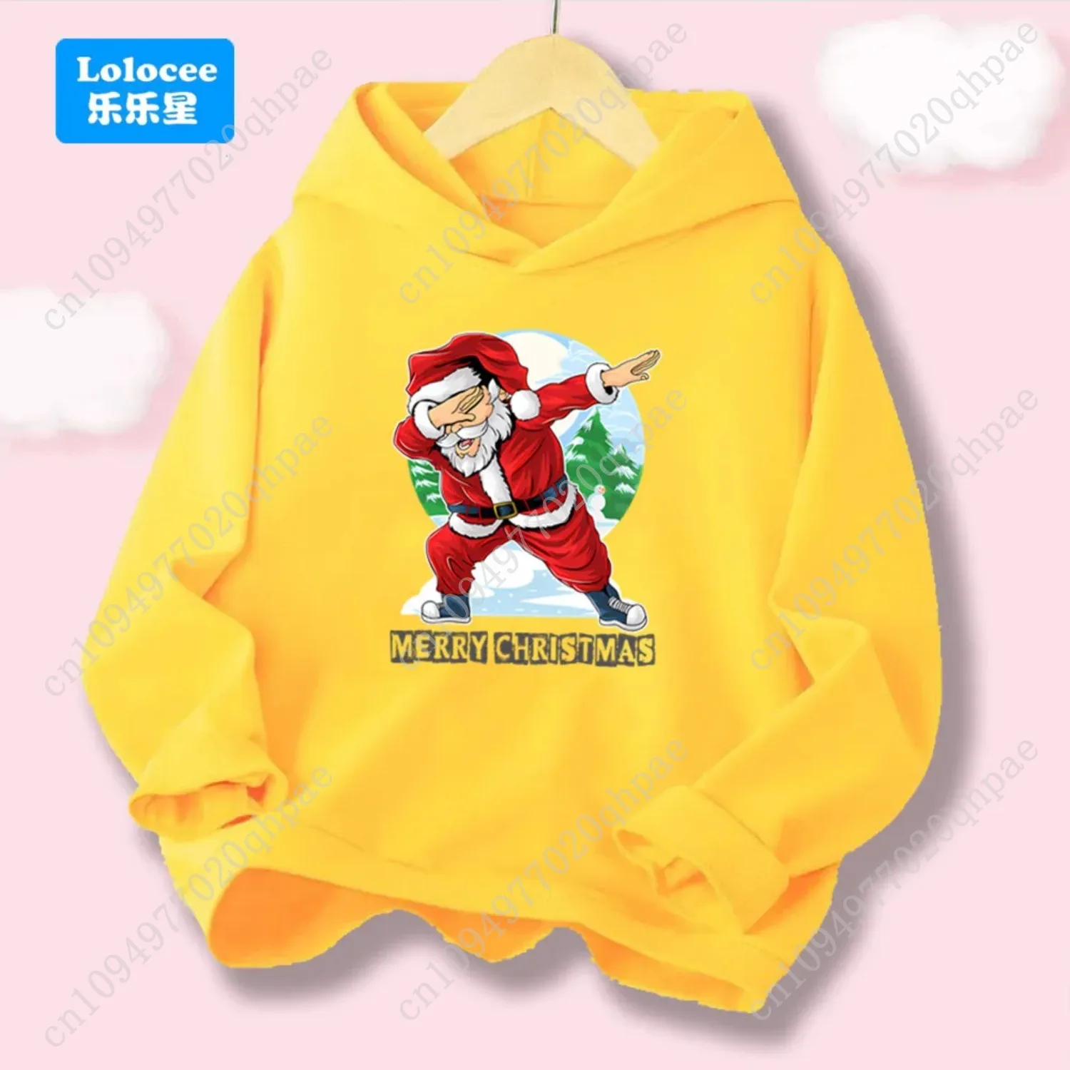 Merry Christmas & Cute Christmas Animals Print Hoodies Festive Children's Hooded Sweatshirt Spring Autumn Kids Tops SDDW1