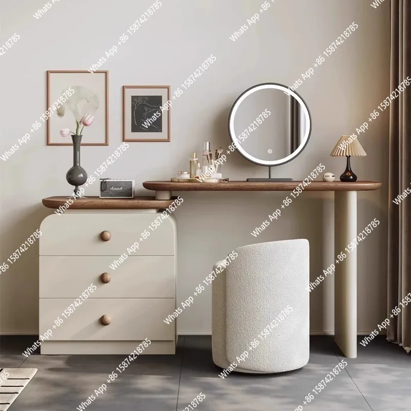 

Small solid wood dresser storage cabinet integrated high-end small apartment bedroom bedside medieval makeup table