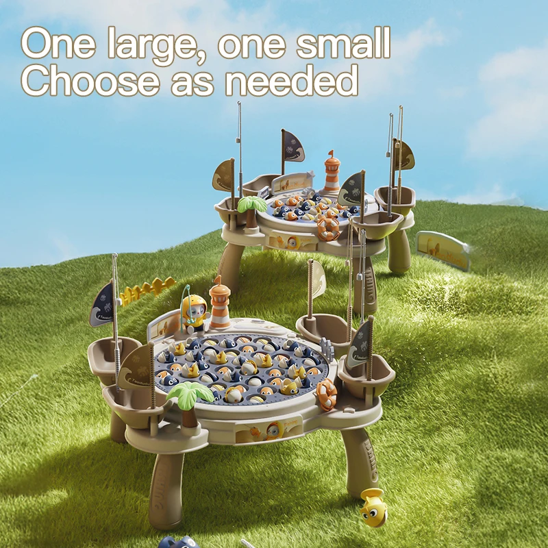 Large Rotating Fish Plate Fishing Toy for Indoor Desktop Interactive Fishing Competition Game