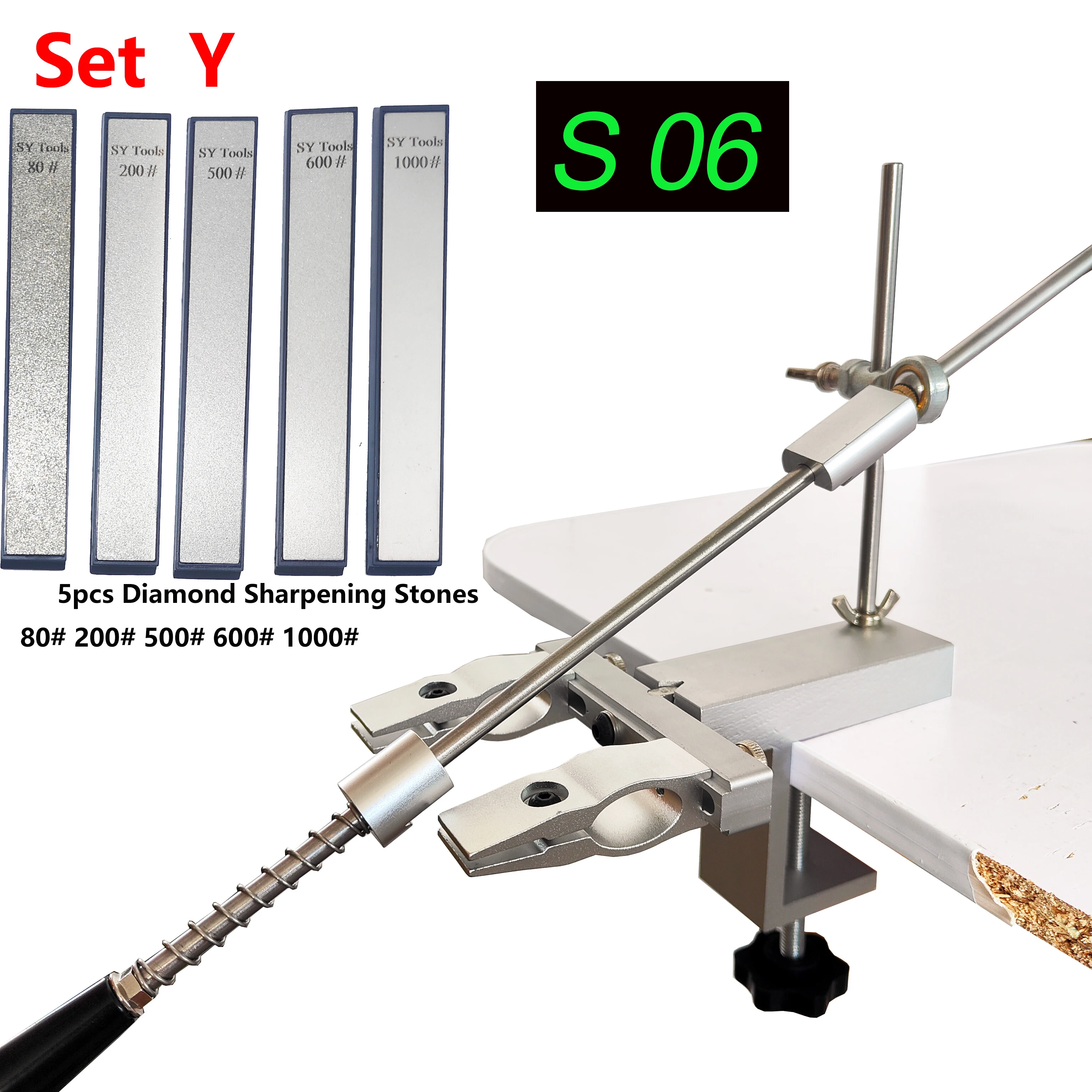 S09 Nieuw Ontwerp Professionele Vaste Hoek Apex Messenslijper Keukenmes Gereedschap Mes Slijpsysteem Met Diamant Stenen Set