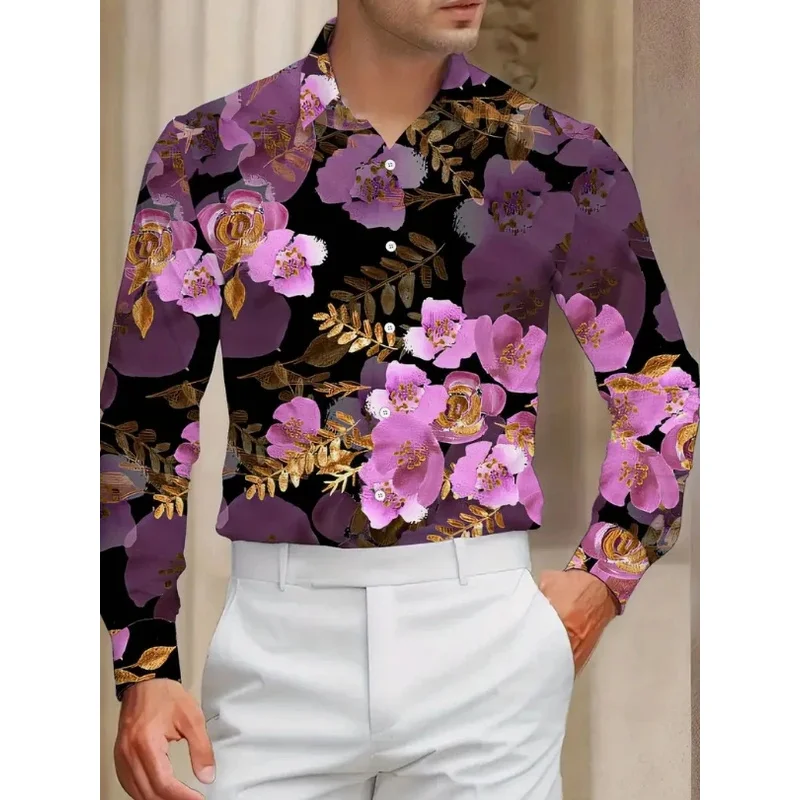 Camicia scozzese a maniche lunghe da uomo con risvolto Abbigliamento da lavoro per feste elasticizzato in quattro direzioni Stampa S-5XL Taglie forti,