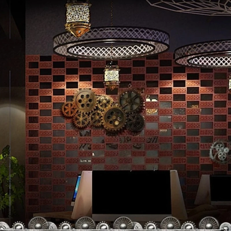 ‌ Steampunk Gear Metal Wall Art ديكور ميكانيكي صناعي ورشة عمل عتيقة تحت عنوان حانة جراج رجل كهف أعمال معدنية مزخرفة ‌